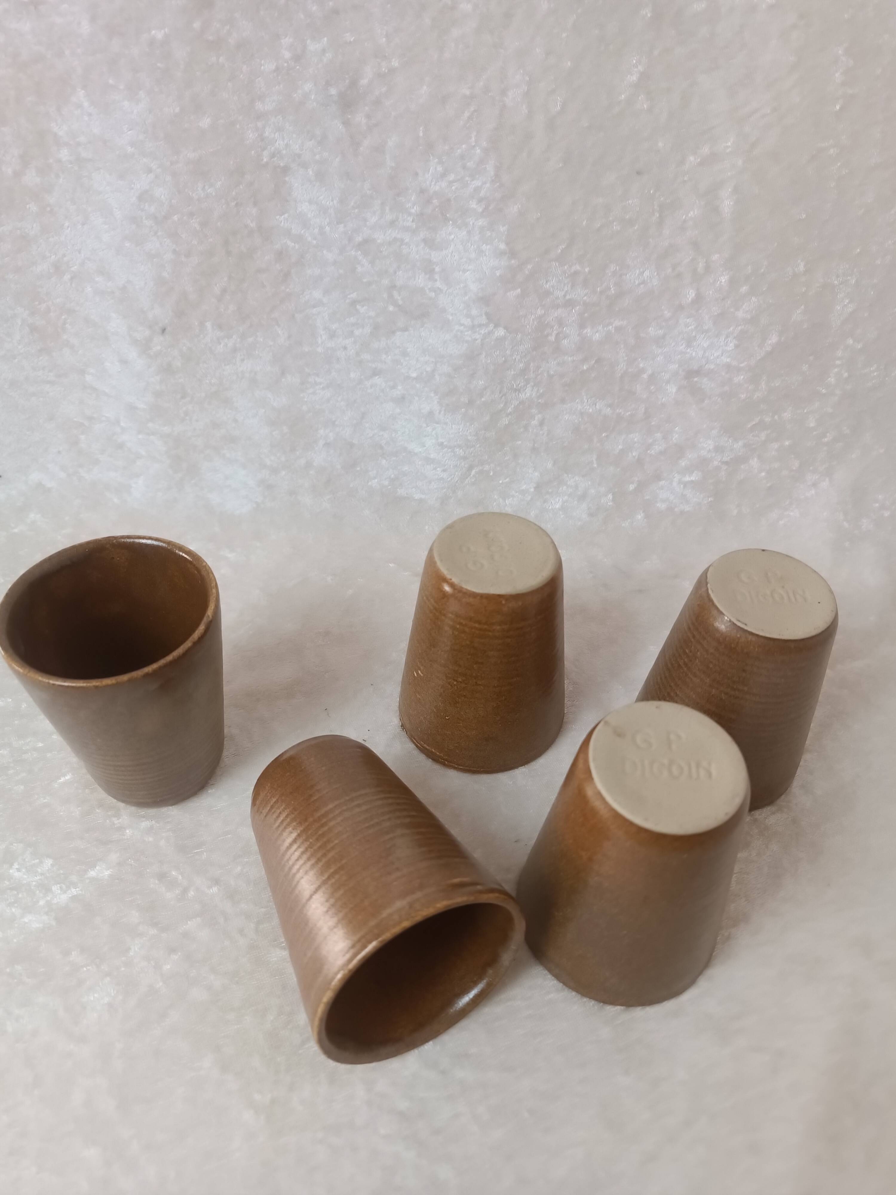 Digoin stoneware cups*5