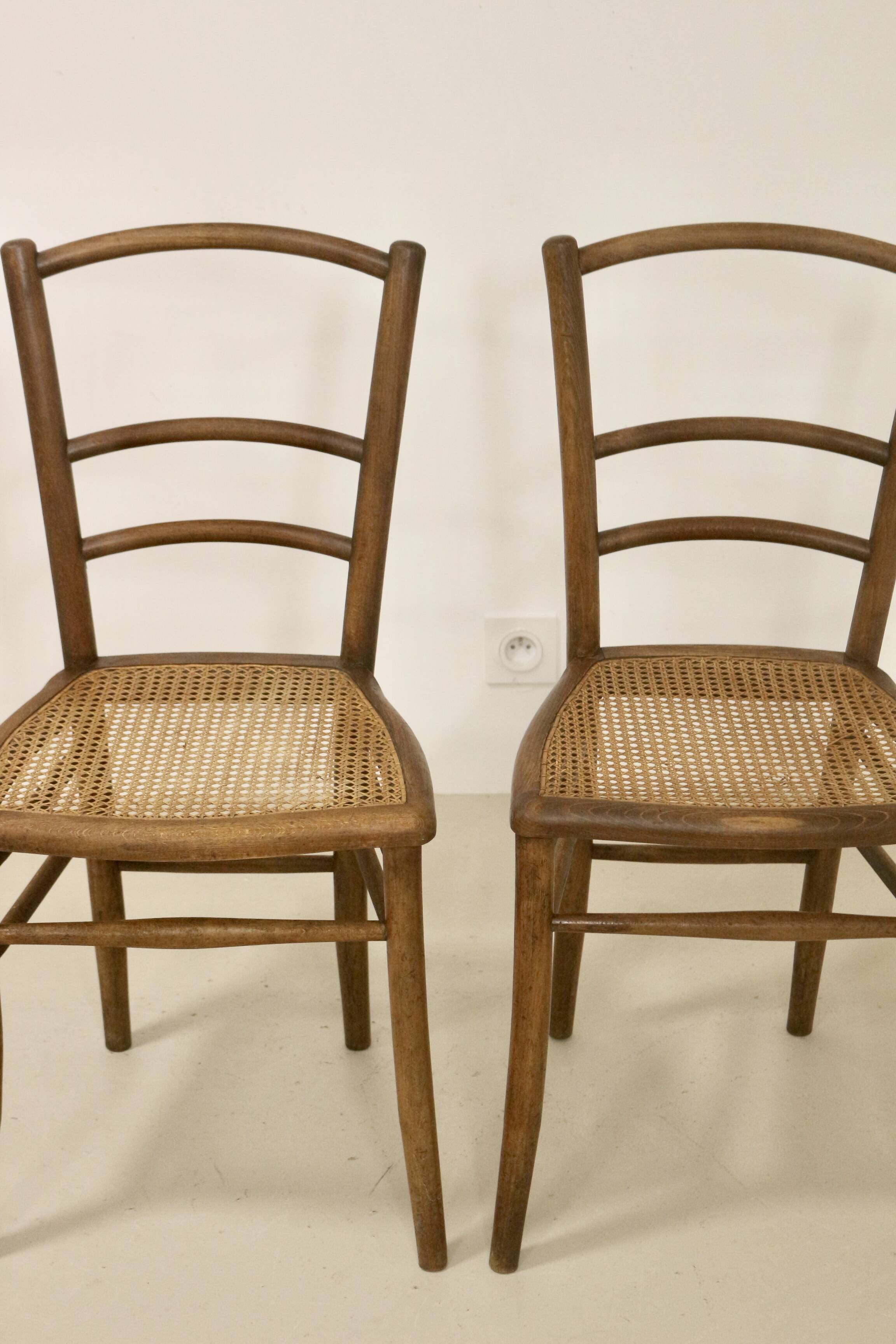 Pair of bistro chairs with canework. Ref Brunelle