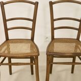 Pair of bistro chairs with canework. Ref Brunelle