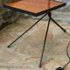 Floor lamp 1950/60 tripod in black metal with cream lampshade
