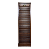 Large blind office filing cabinet with oak identity plate circa 1900