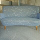 Set sofa and 2 armchairs vintage 50/60s organic fabrics vintage original