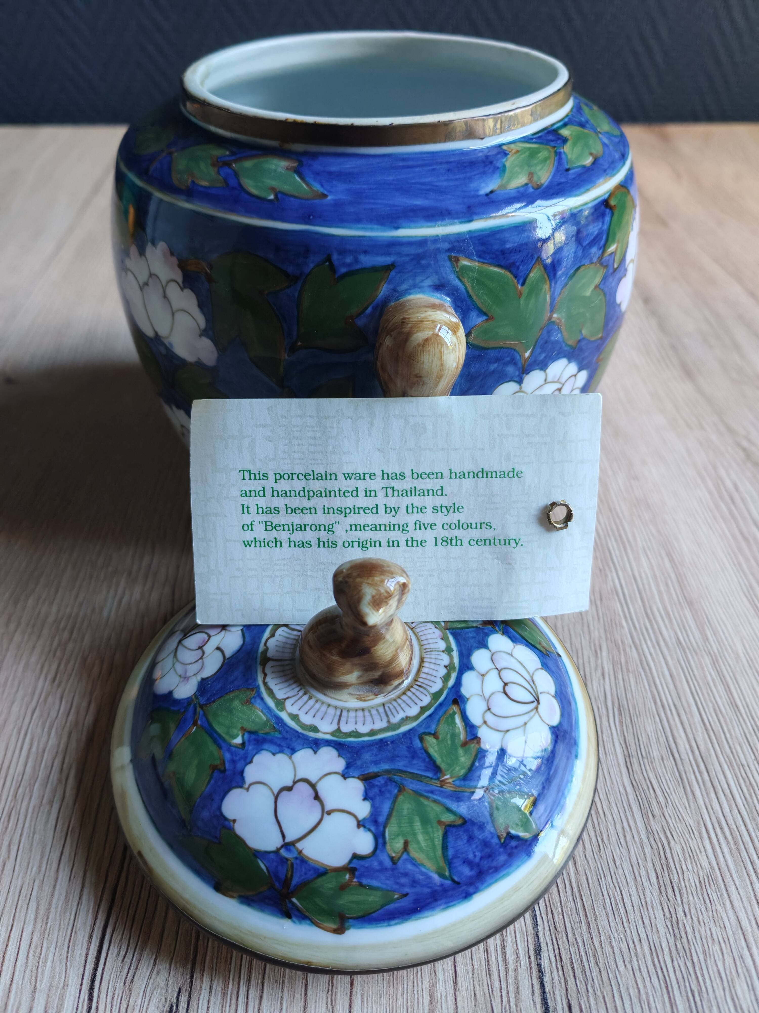 Mélarti Porcelain Vase with Lid - Hand-Painted Covered Pot