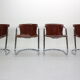 Set of 4 leather dining chairs for Cidue, 1970s, Italy