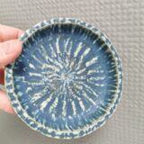 Cendrier en fourrure de lièvre bleue émaillée de Rörstrand Suède, par Gunnar Nylund