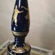 Grande lampe de luxe céramique bleu nuit motif or mythologie grecque 1970