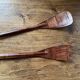 Couverts à salade en bois - vintage