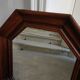 Vintage octagonal mirror in solid wood