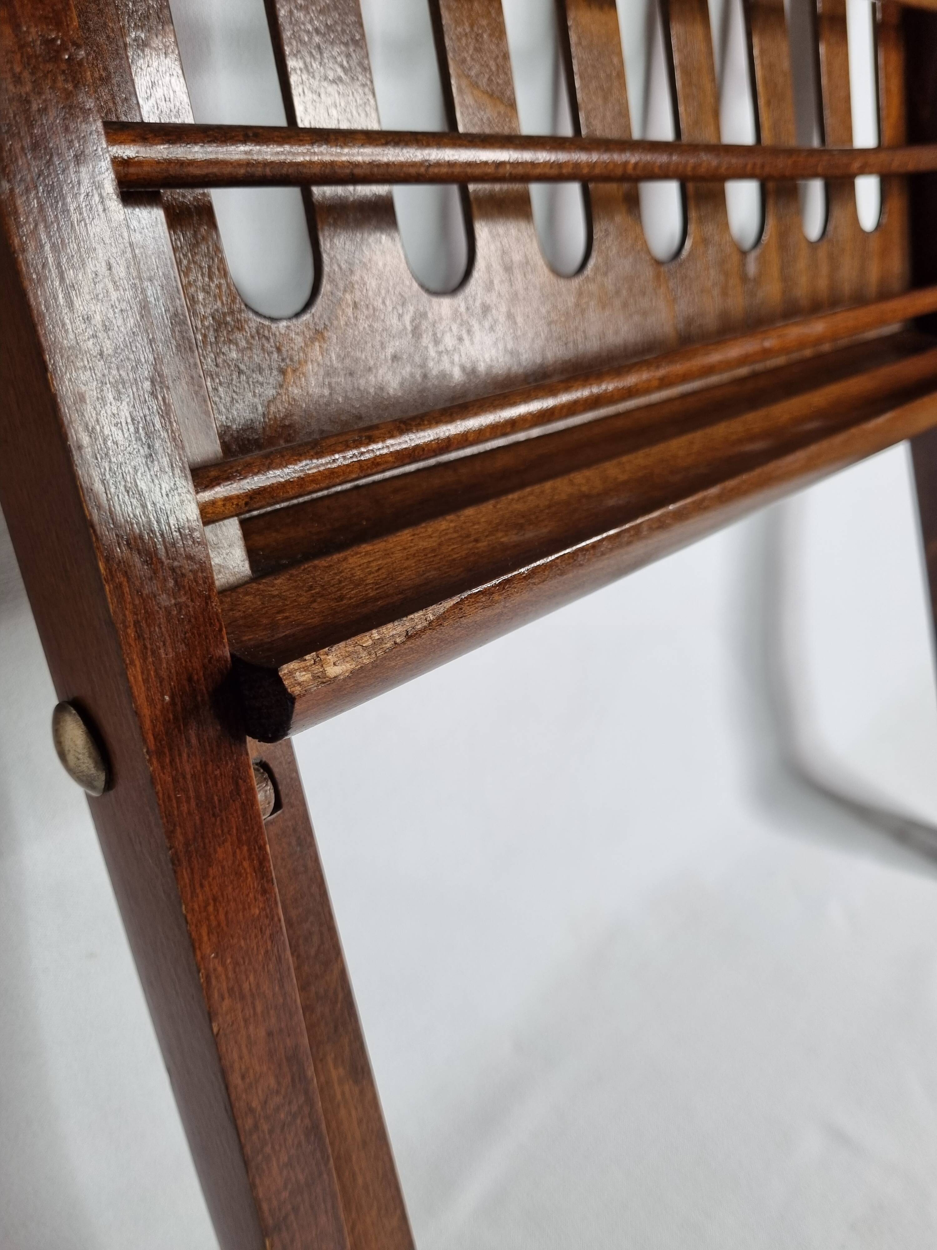 Folding teak magazine rack by Cees Braakman