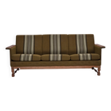 1970s, Danish 3-seater sofa, furniture wool, solid oak wood.