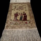 Signed Istanbul silk rug, circa 1920