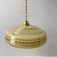 Pair of suspensions in yellow Clichy glass and golden border 40s-50s