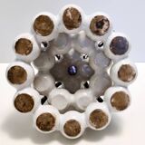 Art Deco / Etruscan Style Vintage Tulip Vase with Glazed Ceramic Amphoras