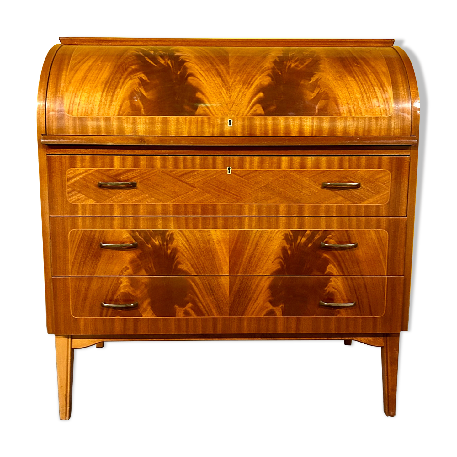 Swedish vintage roll-top desk by Egon Ostergaard, 1960s