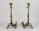 Pair of neo-gothic style bronze andirons