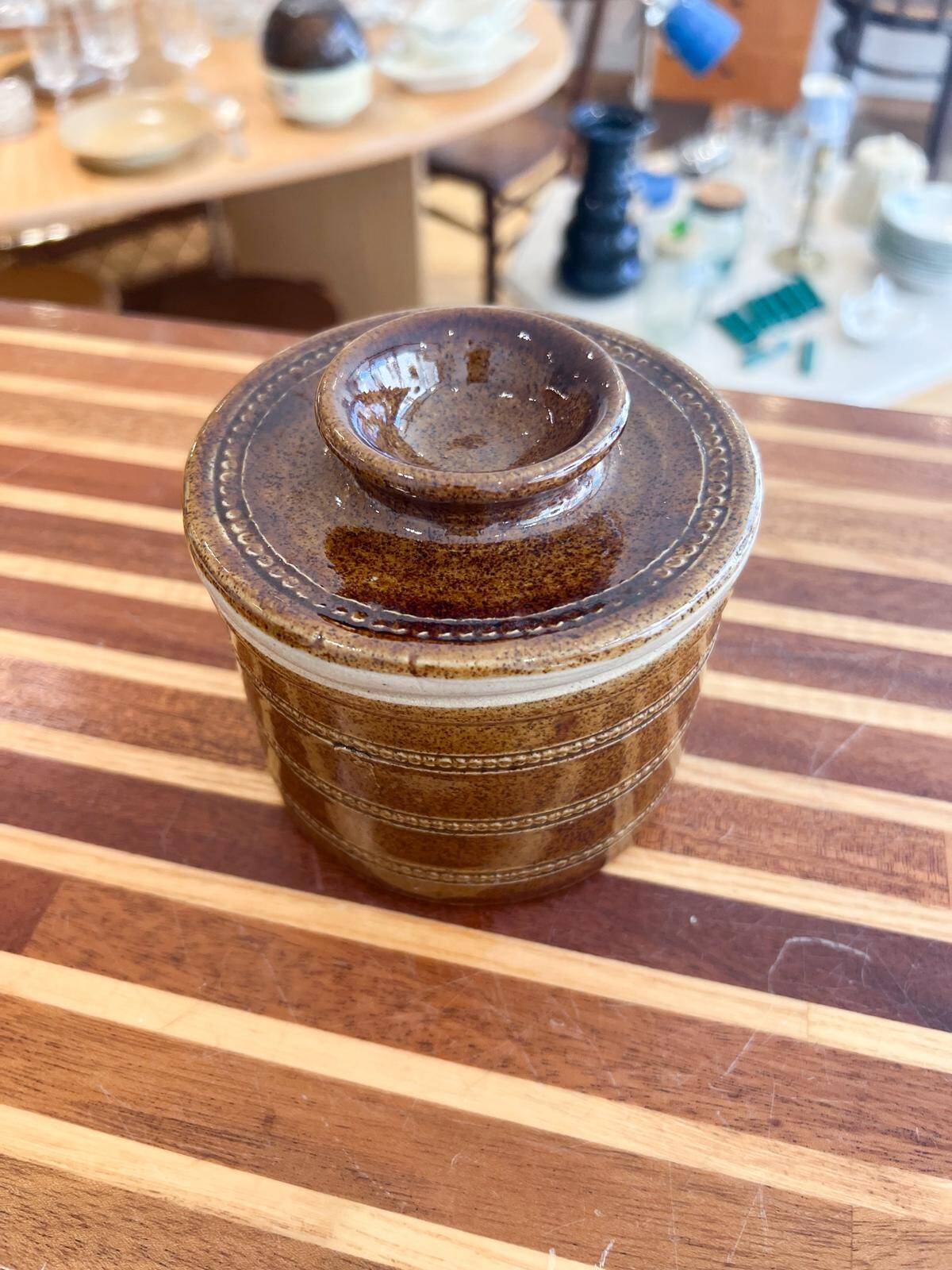 Antique ceramic butter dish