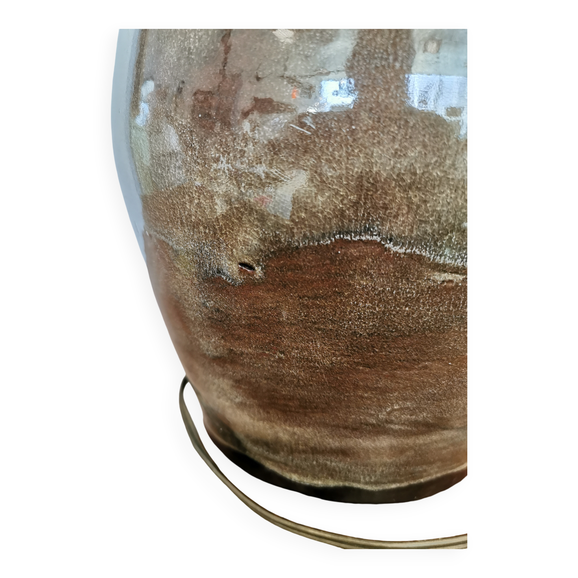 Enamelled stoneware lamp base