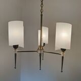 60s brass perspex chandelier
