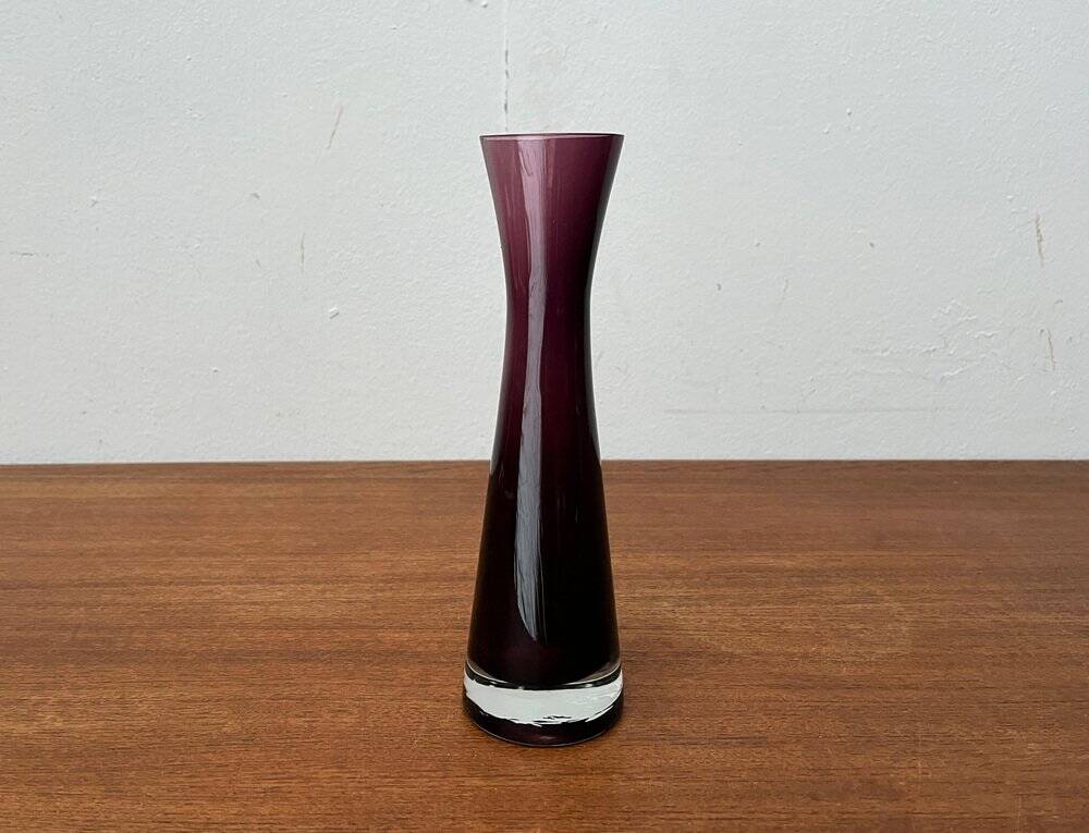 German mid-century diabolo glass vase from the 1960s.