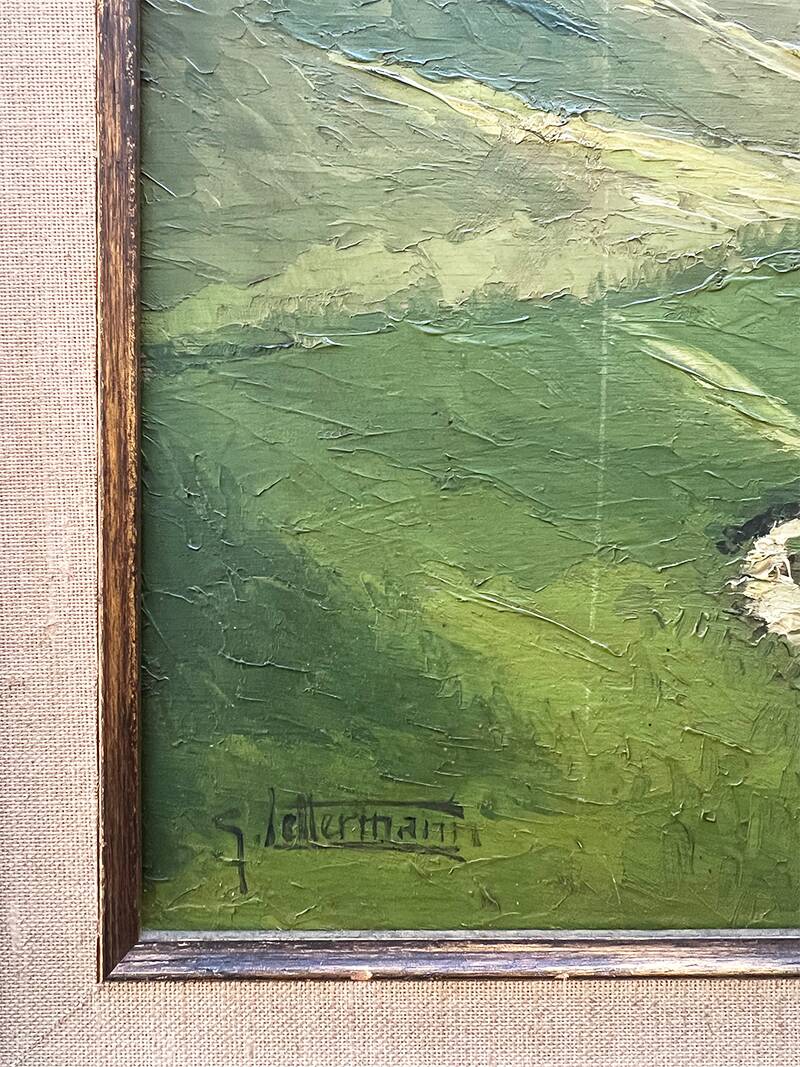 Painting "The Tree in the Valley", oil on panel, signed, 1936