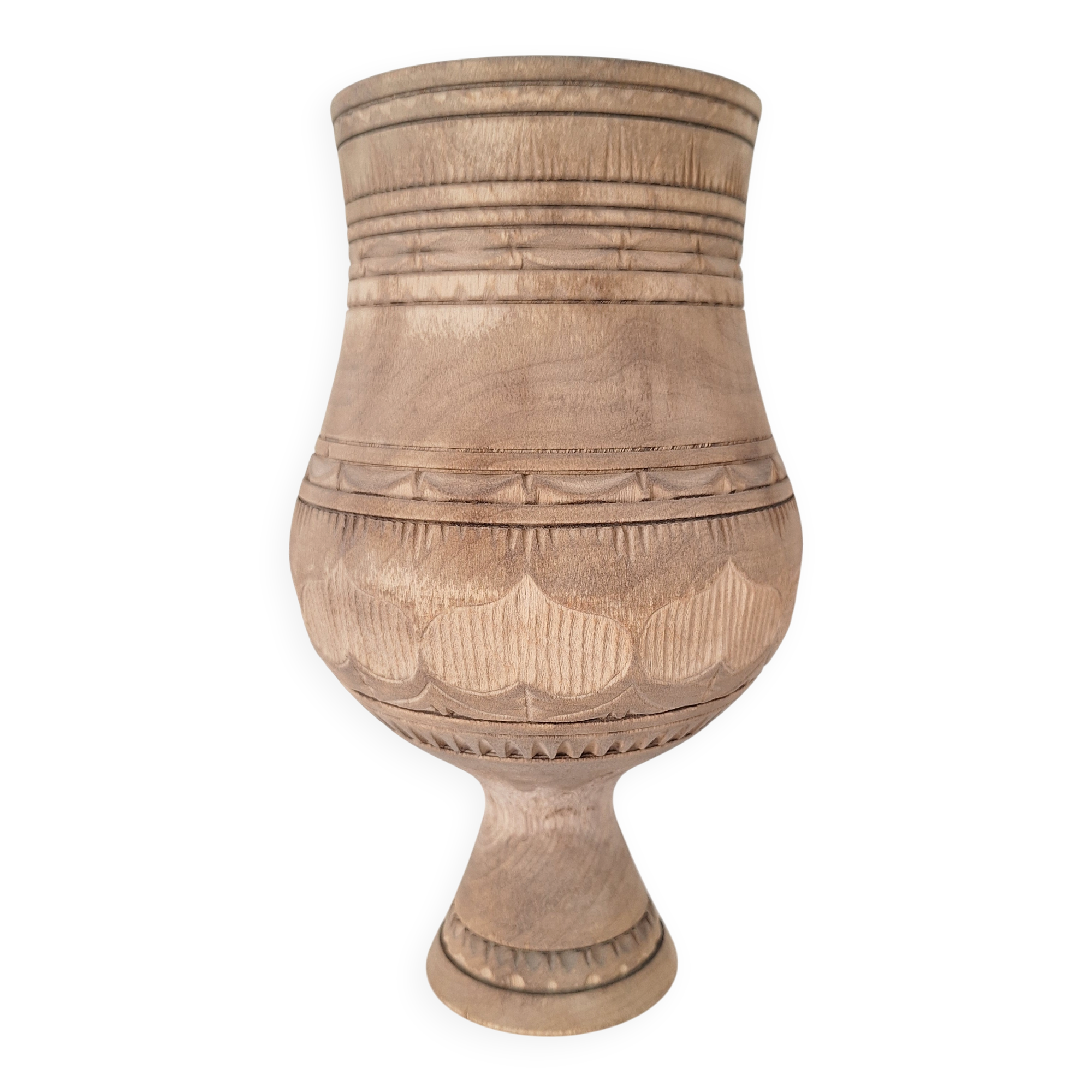 Bowl / Carved wooden vase