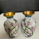 Pair of small vintage cloisonné vases