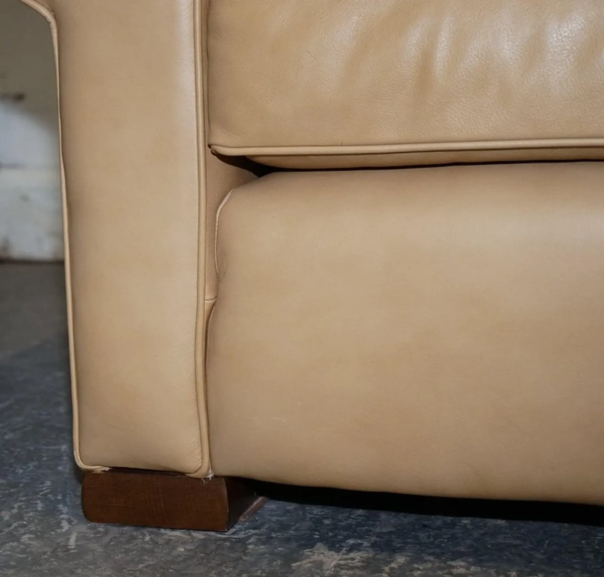 Brown Leather Two-Seater Sofa by Multi York England
