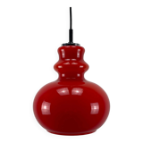 Red glass pendant by Peill and Putzler 1960