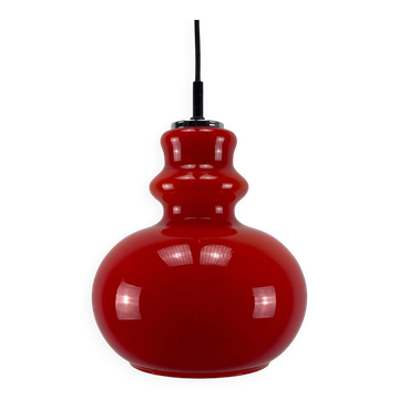 Suspension en verre rouge par Peill et Putzler 1960