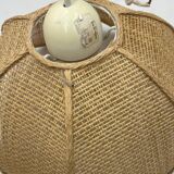 Vintage wicker flower pendant light