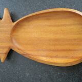 Plateau forme ananas teck vintage 33 cm