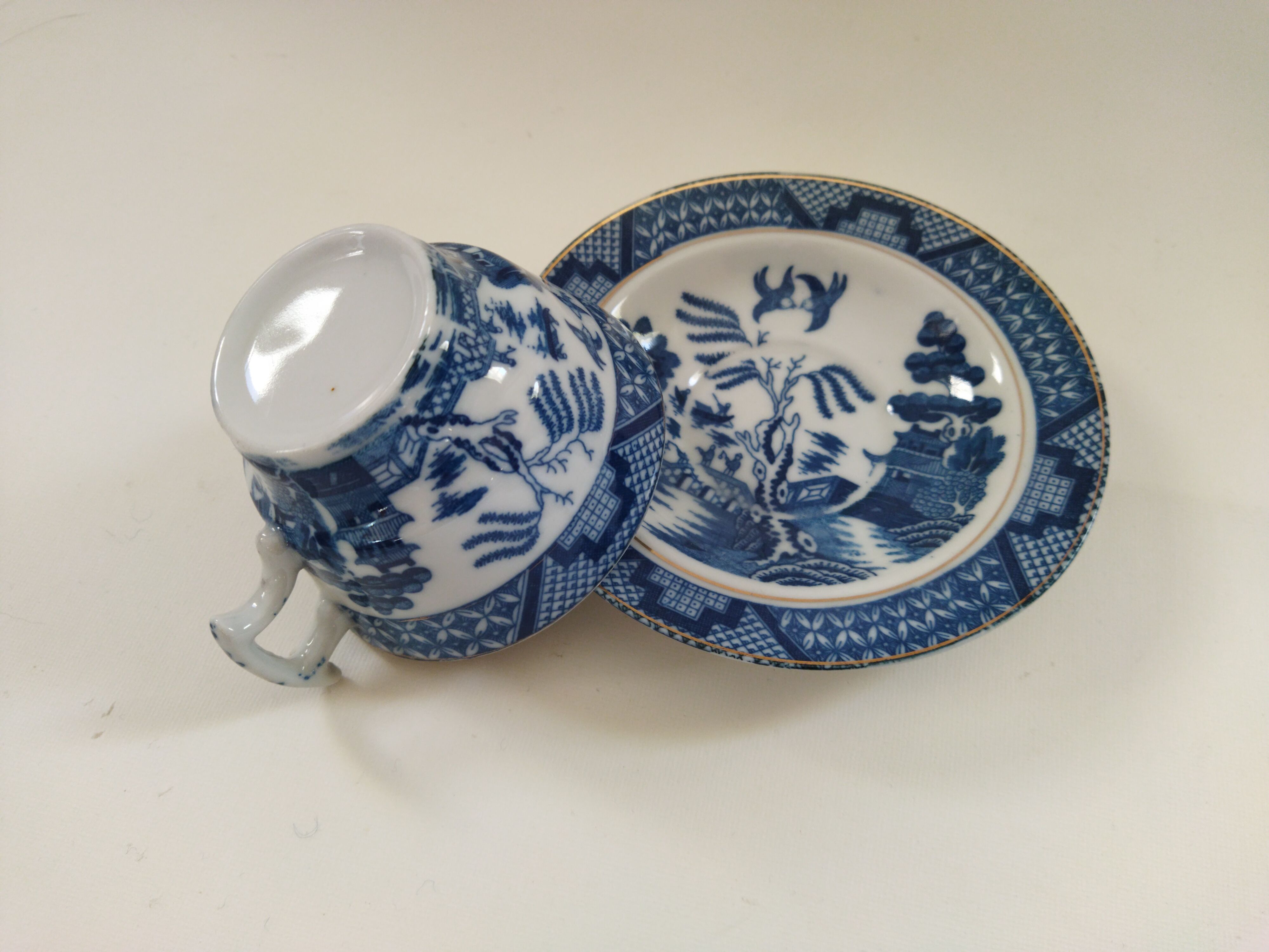 Blue Willow porcelain cup