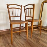 Paire de chaises cannées