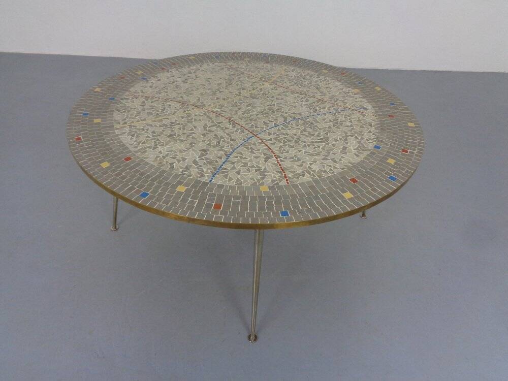 Large ceramic mosaic coffee table by Berthold Müller, Germany, 1950s.