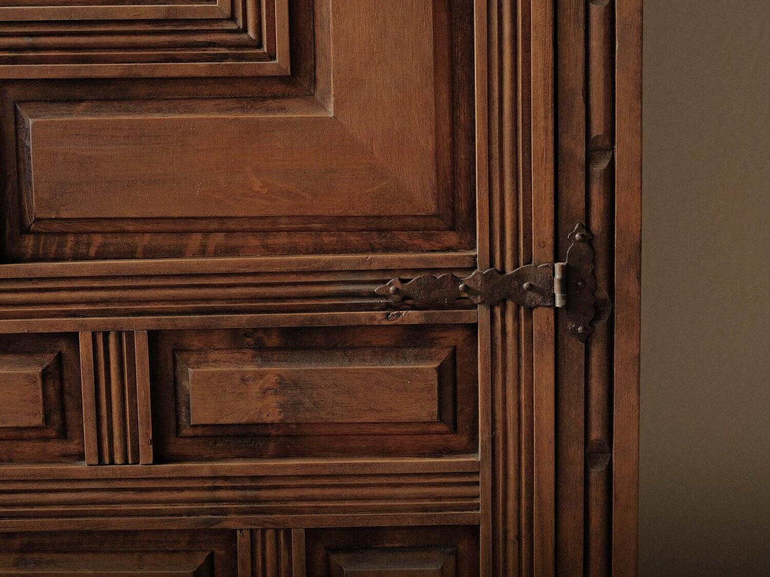 Handcrafted two-door cabinet, Spain, circa 1950