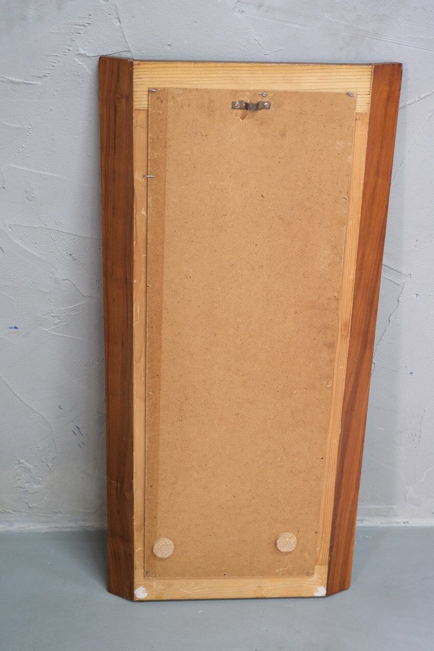 Mid-Century German teak wall mirror from FF Geschliffen , 1960s