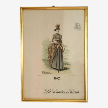Gravure de mode "La comtesse Sarah" vers 1890