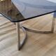 70's glass and chrome metal coffee table