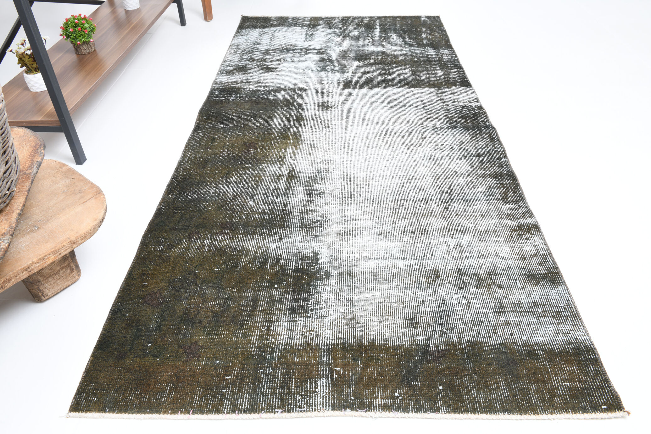 3x7 Classic Vintage Turkish Runner Rug, 3x7 Runner Rug, Short Vintage Rug, Handmade Rug206x95Cm