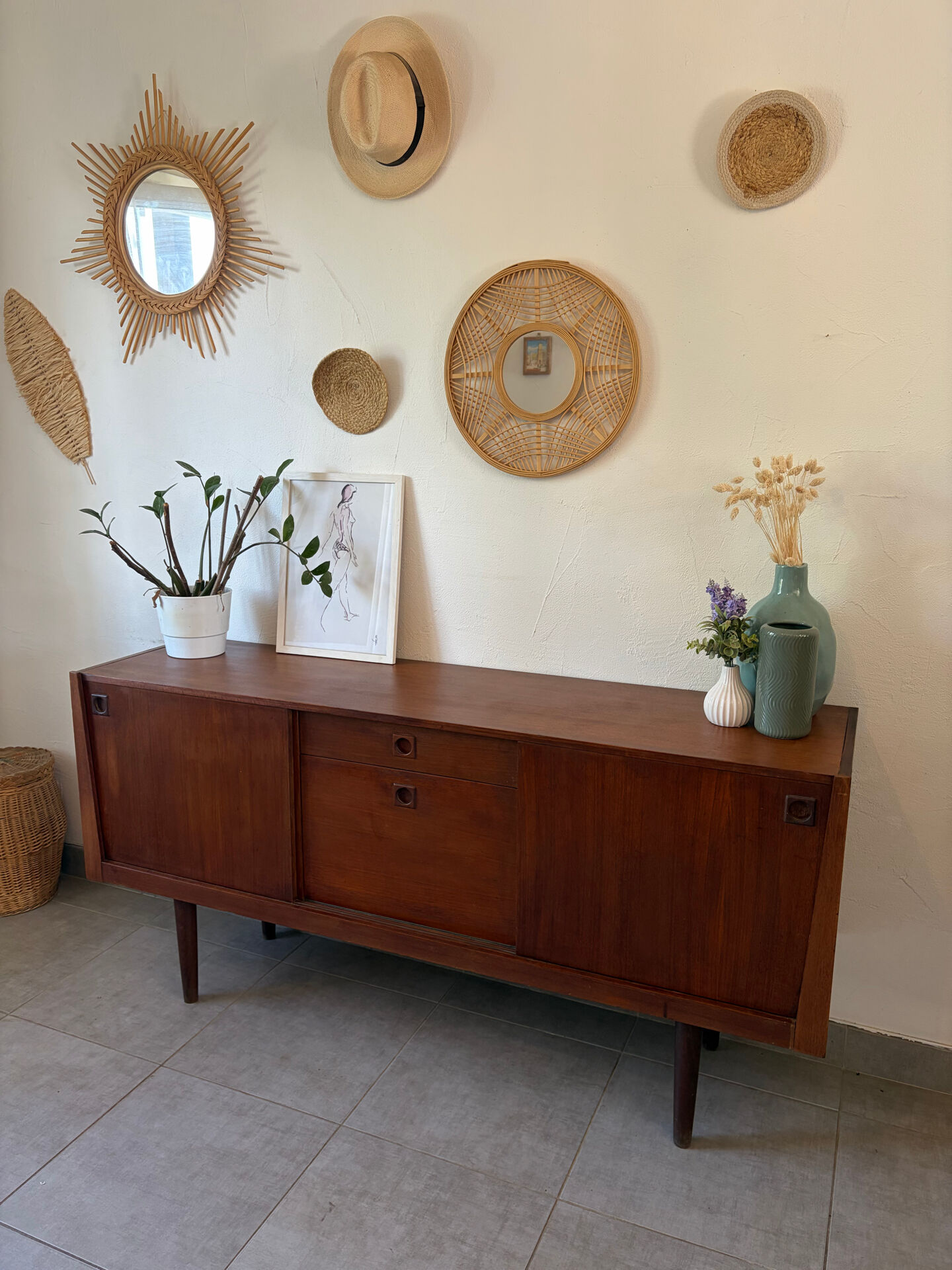 Vintage teak enfilade from the 1960s.