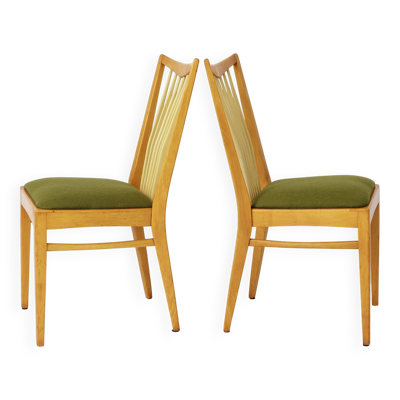 Paire de chaises vintage modernes du milieu du siècle des années 1950 – Bois de hêtre massif et bois frais