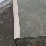 Vintage glass and metal side table