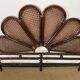 Rosette headboard in vintage rattan and canework