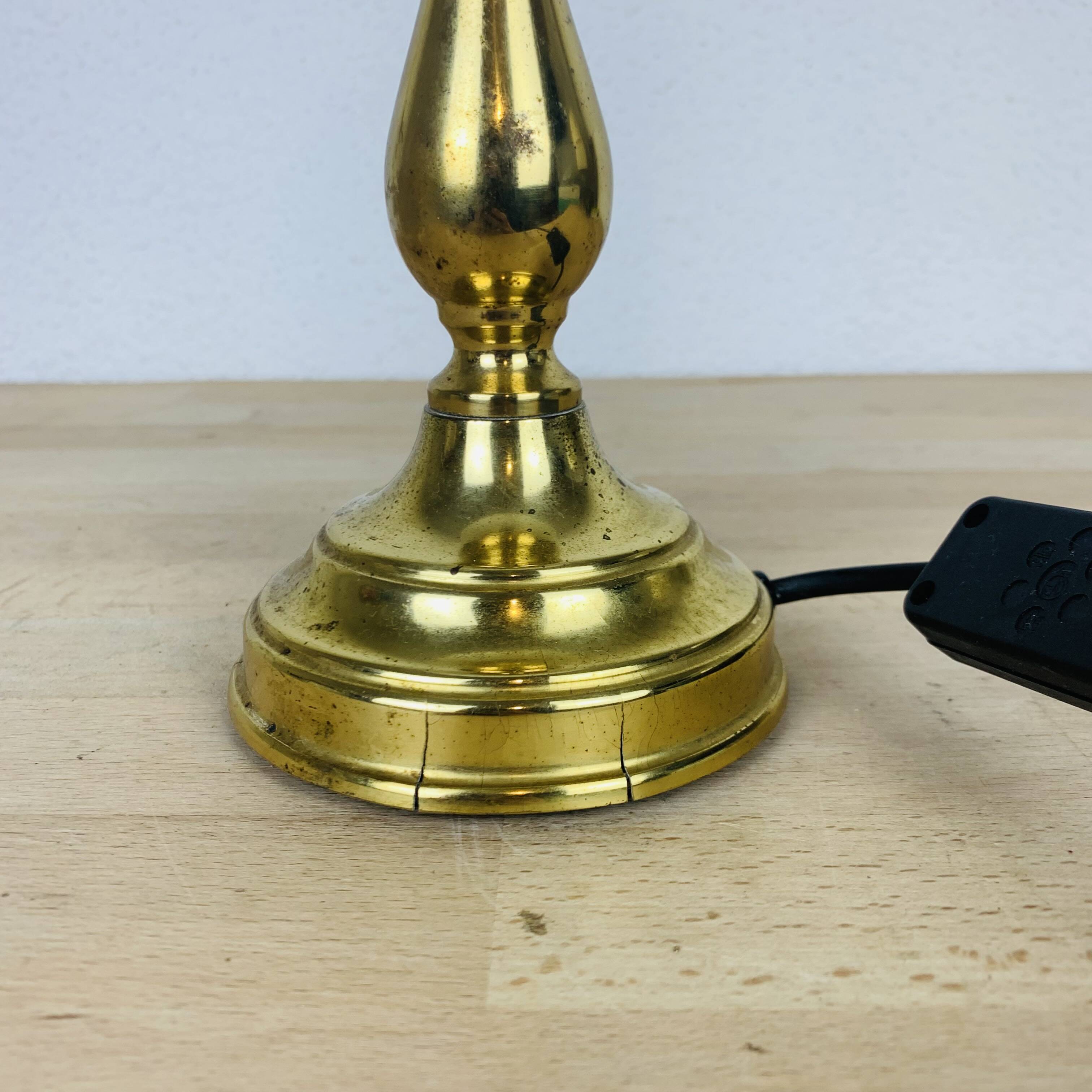 Vintage opaline globe brass lamp