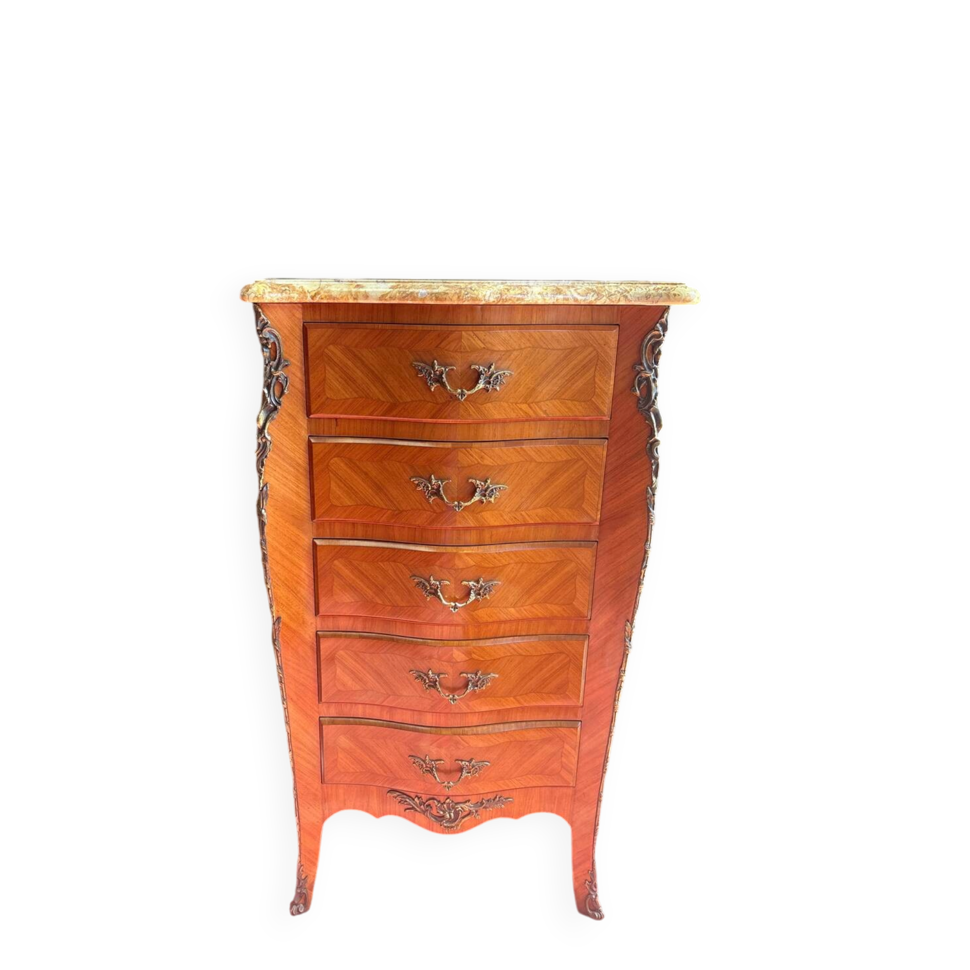 Chest of drawers with 5 drawers in louis xv style stamped skalski