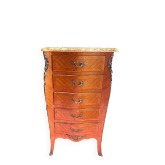 Chest of drawers with 5 drawers in louis xv style stamped skalski