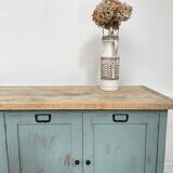 Enfilade en bois années 1950 patine bleutée