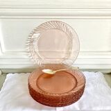 10 pink Arcoroc dessert plates