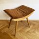 1970's Mid-Century Modern Beechwood Stool with New Upholstery