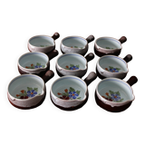 Set of 9 handmade ceramic pans